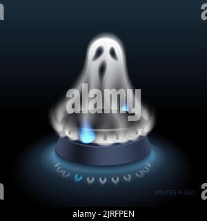 Ghost Gas Embargo Symbol Vektor realistisch EPS10 Stock Vektor