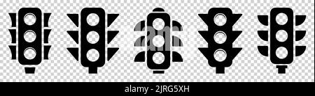 Satz Ampelsymbole. Vektordarstellung auf transparentem Hintergrund isoliert Stock Vektor