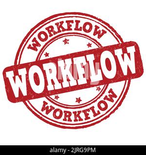 Workflow Grunge Gummistempel auf weißem Hintergrund, Vektorgrafik Stock Vektor