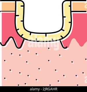 Hypertrophe Akne Narbe Farbe Symbol Vektor Illustration Stock Vektor