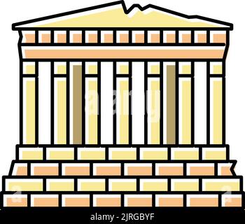 parthenon europa antike Gebäude Farbe Symbol Vektor Illustration Stock Vektor