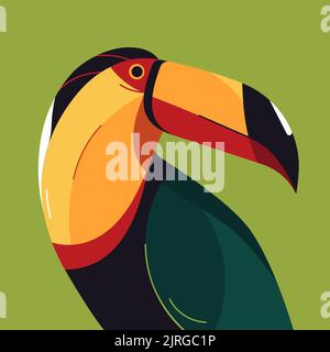 Toucan Portrait farbenfrohe Vektor-Illustration, Poster, Druck Stock Vektor