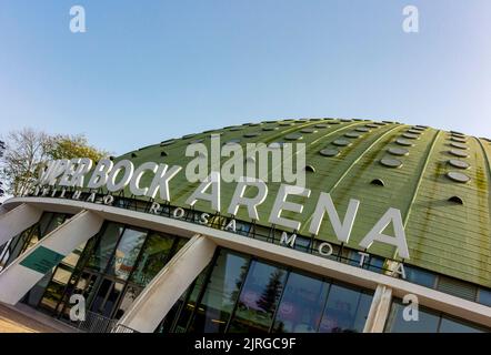 Die Super Bock Arena oder Pavilhão Rosa Mota eine Kultur- und Sportarena in Porto, Portugal, die ursprünglich 1954 erbaut und 2019 restauriert wurde. Stockfoto