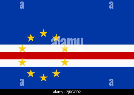 Flagge von Kap Verde. Cabo Verde Nationalbanner und patriotisches Symbol. Offizielle Farben. Flache Vektorgrafik. Stock Vektor