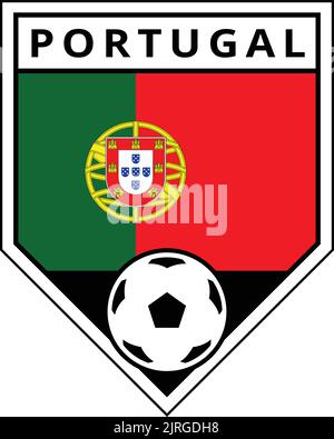 Illustration des portugiesischen Mannschaftsabzeichens für das Fußballturnier Stock Vektor