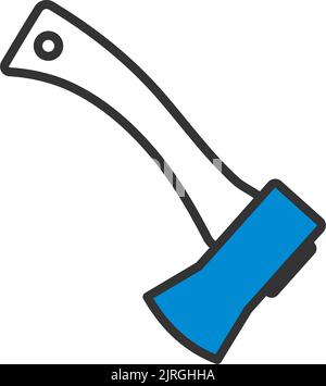 Symbol Des Camping Ax. Editierbare Fettformatier Umriss Mit Farbfülldesign. Vektorgrafik. Stock Vektor