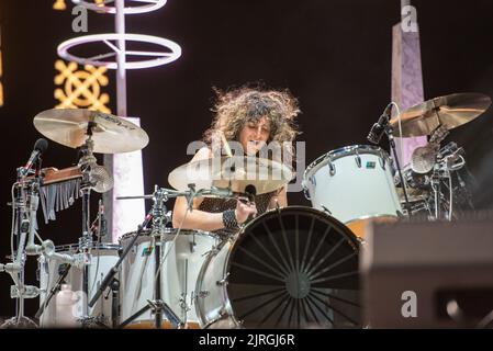 09. Juni 2022: Greta Van Fleet treten beim iDays 2022 Festival in Mailand auf Stockfoto