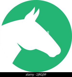 Silhouette des Pferdekopfes. Pferdesymbol. Silhouette des Hengstkopfes. Farmtier-Symbol auf weißem Hintergrund isoliert. Stock Vektor