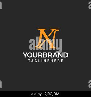 NX-Vektorlogo im Letter-Format. Kreatives, minimalistisches, abstraktes Logodesign Stock Vektor
