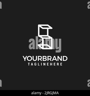 Buchstabe S isometrische Linie Kunst Logo Symbol Zeichen Symbol Vektor Illustration Stock Vektor