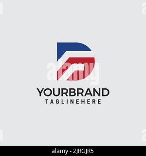 Vorlage für Anfangsbuchstaben des DF-Logos Stock Vektor