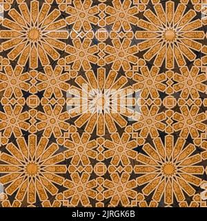 Traditionelles nahöstliches Goldmuster. Islamisches ornamentales persisches Motiv. Geometrischer arabischer strukturierter Hintergrund. Stockfoto