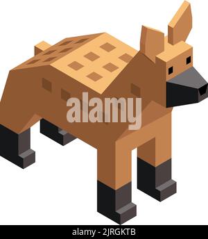 Polygonaler Hund. Low-Poly-Spiel isometrischen Tier Stock Vektor