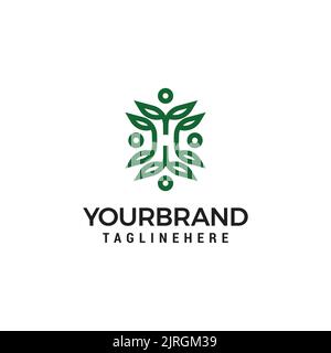 Buchstabe H gesunde Menschen Leben Logo Design Vektor Illustration Vorlage Stock Vektor