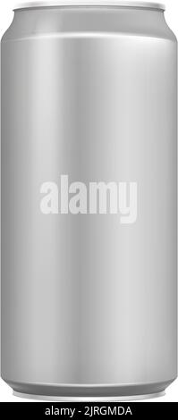 Realistischer Getränkebehälter. Metall kann leer Mockup Stock Vektor