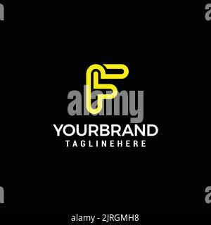 F Buchstabe Vektor Logo Linie Design Vorlage Vektor Stock Vektor