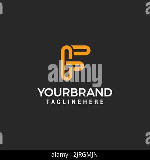 Buchstaben Alphabet Initialen Monogramm F Logo Linie Design Vorlage Vektor Stock Vektor