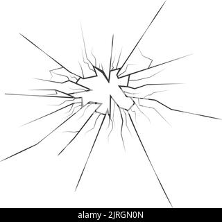 Defekter Bildschirm. Realistisches zerbrochenes Glas. Beschädigter Kunststoff Stock Vektor