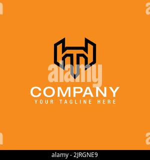 Alphabet Buchstaben Initialen Monogramm HT Logo Linie Design Vorlage Vektor Stock Vektor