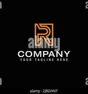 Creative Letter R Luxus-Logo Initial in der Box Design-Vorlage Stock Vektor