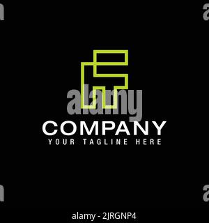 Buchstabenbuchstaben Initialen Monogramm FH HF F und H Logo Linie Design Vorlage Vektor Stock Vektor