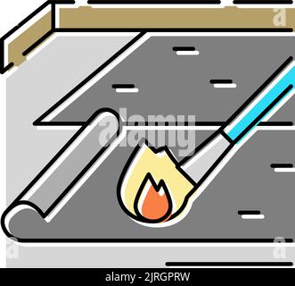 Asphalt Bitumen Dach Montage Farbe Symbol Vektorgrafik Stock Vektor