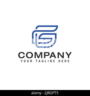 GS Logo Monogram Icon Vektor-Vorlage mit Linienstil Stock Vektor