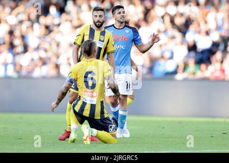 Napoli, Italien. 24. August 2022. Giovanni Simeone von SSC Napoli beim Fußballfreundschaftsspiel zwischen SSC Napoli und SS Juve Stabia im Diego Armando Maradona Stadion in Napoli (Italien), 24.. August 2022. Foto Cesare Purini/Insidefoto Kredit: Insidefoto di andrea staccioli/Alamy Live News Stockfoto