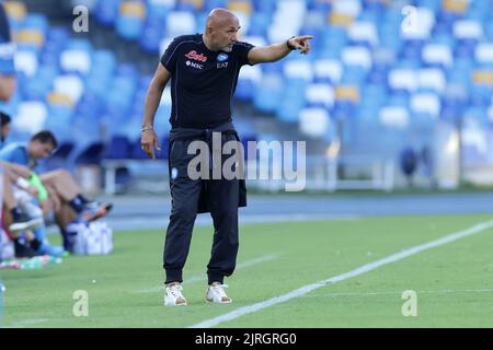 Napoli, Italien. 24. August 2022. Luciano Spalletti Trainer des SSC Napoli beim Fußballfreundschaftsspiel zwischen SSC Napoli und SS Juve Stabia im Diego Armando Maradona Stadion in Napoli (Italien), 24.. August 2022. Foto Cesare Purini/Insidefoto Kredit: Insidefoto di andrea staccioli/Alamy Live News Stockfoto