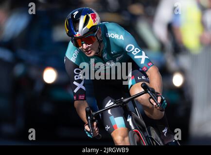 Weimar, Deutschland. 24. August 2022. Radfahren: Deutschland-Rundfahrt, Weimar, 2,6 km, Prolog, Einzelzeitfahren. Anton Palzer vom Team BORA - hansgrohe Credit: Hendrik Schmidt/dpa/Alamy Live News Stockfoto