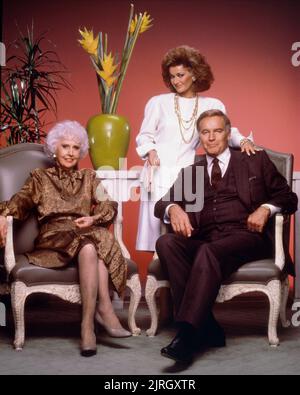 BARBARA STANWYCK, STEPHANIE BEACHAM, Charlton Heston, die COLBYS, 1985 Stockfoto