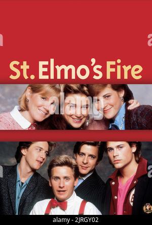 MARE WINNINGHAM, DEMI MOORE, ALLY SHEEDY, ANDREW MCCARTHY, EMILIO ESTEVEZ, JUDD NELSON, ROB LOWE, ST. ELMO'S FIRE, 1985 Stockfoto