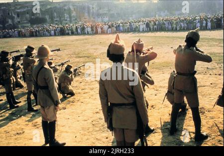 Soldaten sollen an der indischen Protest, Gandhi, 1982 Stockfoto