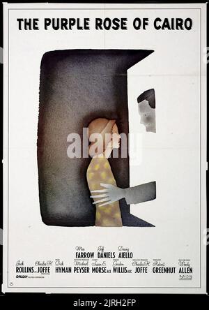 FILMPLAKAT VON MIA FARROW, DIE PURPURROTE ROSE VON KAIRO, 1985 Stockfoto