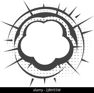 Comic Blast-Effekt-Vorlage. Retro-Sound-Rahmen Stock Vektor