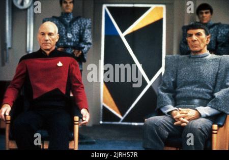PATRICK STEWART, Leonard Nimoy, STAR TREK: THE NEXT GENERATION, 1987 Stockfoto