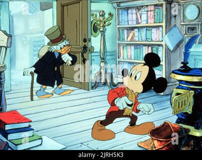 Dagobert Duck, Mickey Mouse, MICKEY'S CHRISTMAS CAROL, 1983 Stockfoto