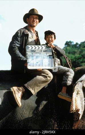 HARRISON Ford, JONATHAN KE QUAN, INDIANA JONES UND DER TEMPEL DES TODES, 1984 Stockfoto
