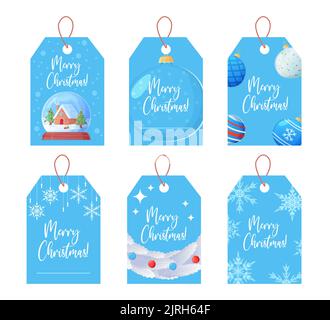 Geschenkanhänger zu Weihnachten mit dekorativen Elementen Stock Vektor