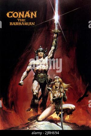 ARNOLD SCHWARZENEGGER, SANDAHL BERGMAN, Plakat, Conan der Barbar, 1982 Stockfoto