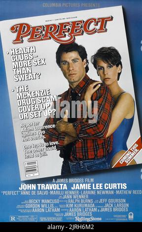 JOHN TRAVOLTA, Jamie Lee Curtis FILM POSTER, perfekte, 1985 Stockfoto