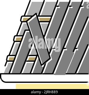 Abbildung des Symbols für die farbige Dachmontage aus Metall Stock Vektor