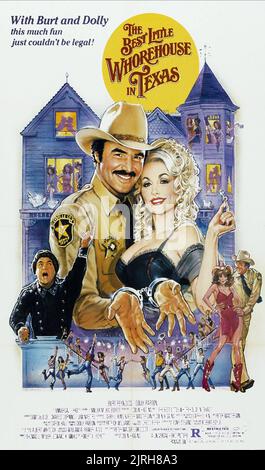 DOLLY PARTON, Burt Reynolds, Plakat, das beste kleine BORDELL IN TEXAS, 1982 Stockfoto