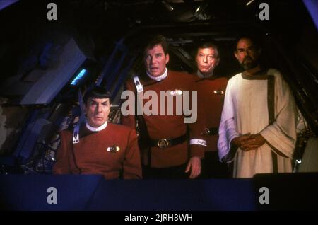 LEONARD NIMOY, William Shatner, DEFOREST KELLEY, LAURENCE LUCKINBILL, Star Trek V: The Final Frontier, 1989 Stockfoto