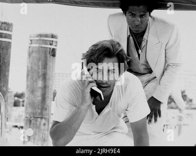 DON JOHNSON, PHILIP MICHAEL THOMAS, MIAMI VICE, 1984 Stockfoto