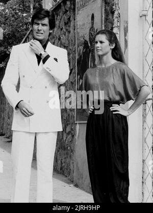 PIERCE BROSNAN, STEPHANIE ZIMBALIST, Remington Steele, 1982 Stockfoto