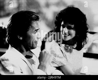 DON JOHNSON, SAUNDRA SANTIAGO, MIAMI VICE, 1984 Stockfoto