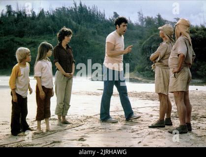 RICK SCHRODER, TAMMY LAUREN, GENEVIEVE BUJOLD, Elliott Gould, der letzte Flug von Noahs Arche, 1980 Stockfoto