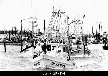 KLU KLUX KLAN AUF DEM BOOT, ALAMO BAY, 1985 Stockfoto