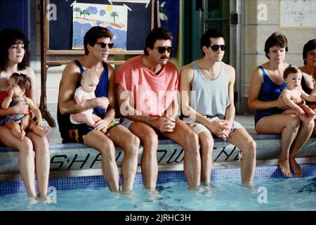 TED DANSON, Tom Selleck, Steve Guttenberg, Baby, DREI MÄNNER UND EIN BABY, 1987 Stockfoto